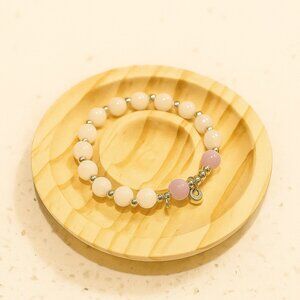 White and Pink Beaded Bracelet
